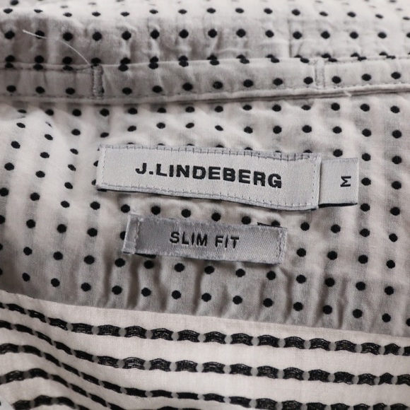 J. Lindeberg Slim Fit Polka Dot Button Down Shirt - Picture 6 of 7